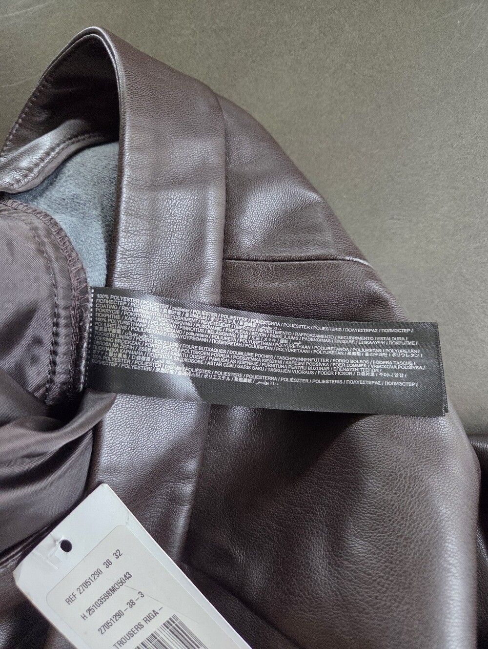 Mango Mng Womens Brown Riga Faux Leather Wide Leg Pants Size 6 NWT Office Fall - Picture 7 of 11
